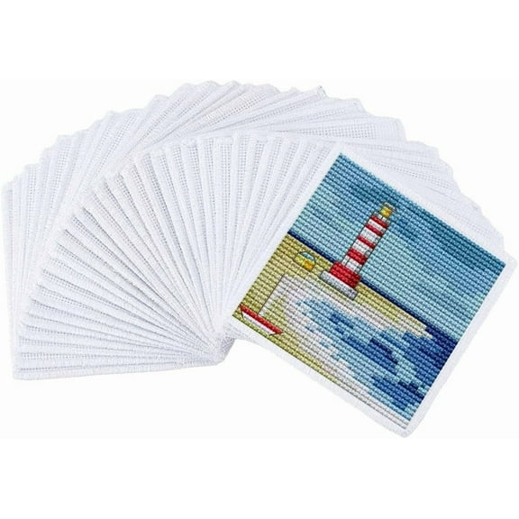 Cotton & Polyester Bookmarks for Cross Stitch Making Square White 120x120x1mm