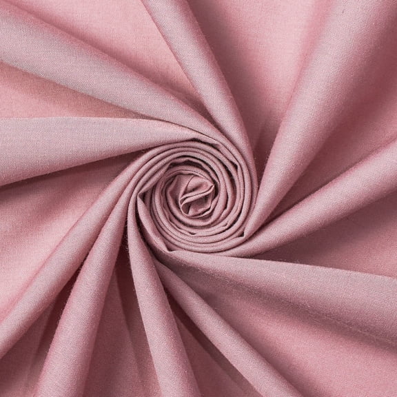 Cotton Broadcloth Fabric Lightweight Soft Solid Woven Polyester Blend By The Yard & Wholesale - Dusty Rose (5 Yards)