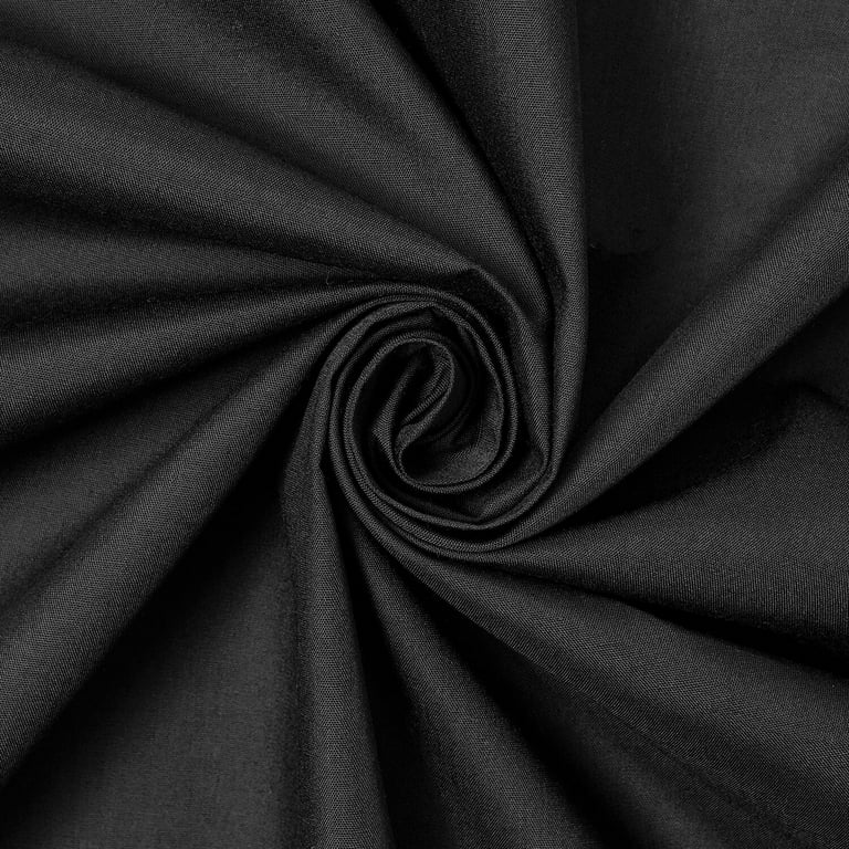 Cotton Polyester Broadcloth Fabric Premium Apparel Quilting 45 (Black)
