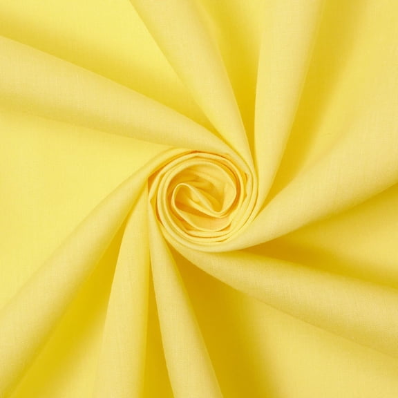 Cotton Polyester Broadcloth Fabric Premium Apparel Quilting 45" (Bright Yellow)
