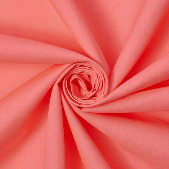 Cotton Polyester Broadcloth Fabric Premium Apparel Quilting 45" (Coral)