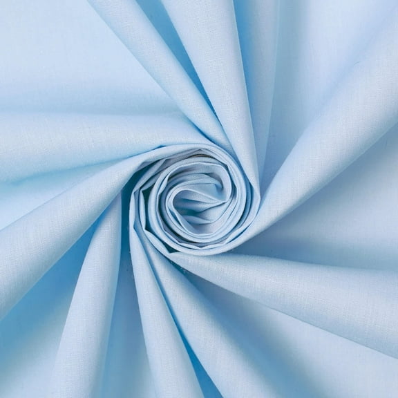 Cotton Polyester Broadcloth Fabric Premium Apparel Quilting 45" (Light Blue)