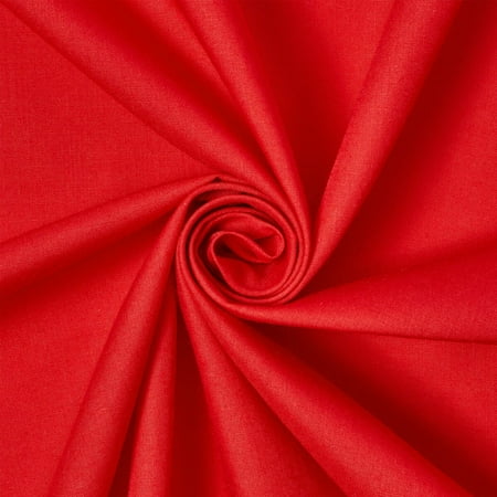 Cotton Polyester Broadcloth Fabric Premium Apparel Quilting 45" (Red)