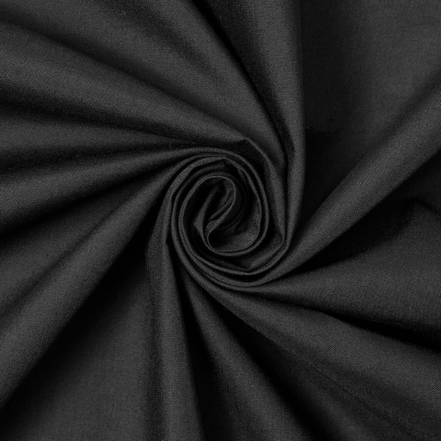 Cotton Polyester Broadcloth Fabric Premium Apparel Quilting 60" Wide Sold By the Yard Wholesale (Black)