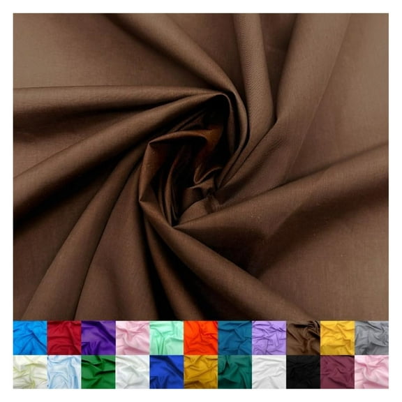 Cotton Polyester Broadcloth Fabric by The Yard - 60" Wide Soft & Breathable Broadcloth Fabric for Sewing - Perfect for Apparel, Bedding, Curtains and More - Brown - 3 Yards