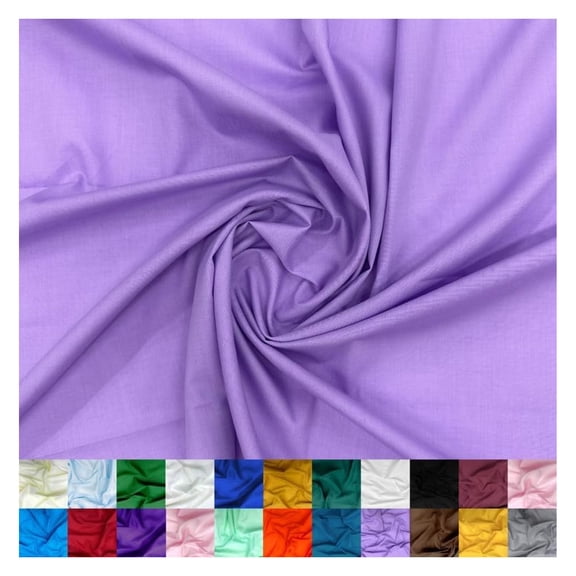 Cotton Polyester Broadcloth Fabric by The Yard - 60" Wide Soft & Breathable Broadcloth Fabric for Sewing - Perfect for Apparel, Bedding, Curtains and More - Lilac - 15 Yards
