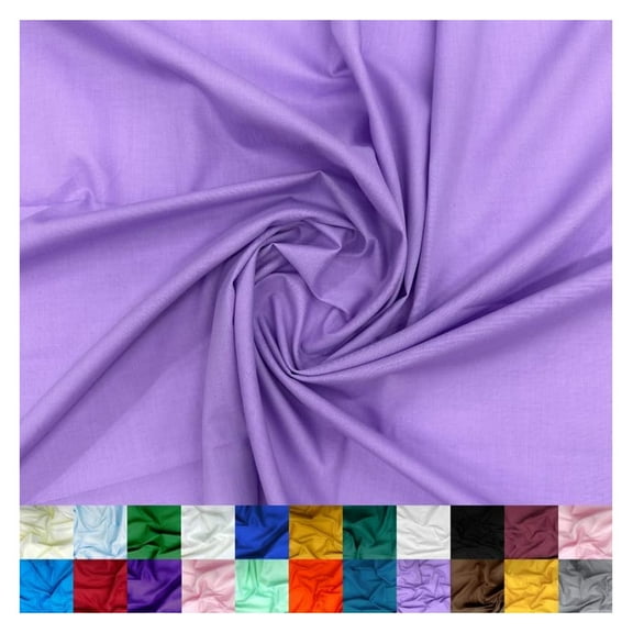 Cotton Polyester Broadcloth Fabric by The Yard - 60" Wide Soft & Breathable Broadcloth Fabric for Sewing - Perfect for Apparel, Bedding, Curtains and More - Lilac - 3 Yards