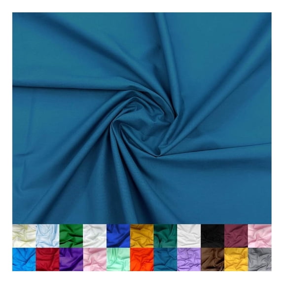 Cotton Polyester Broadcloth Fabric by The Yard - 60" Wide Soft & Breathable Broadcloth Fabric for Sewing - Perfect for Apparel, Bedding, Curtains and More - Peacock - 5 Yards