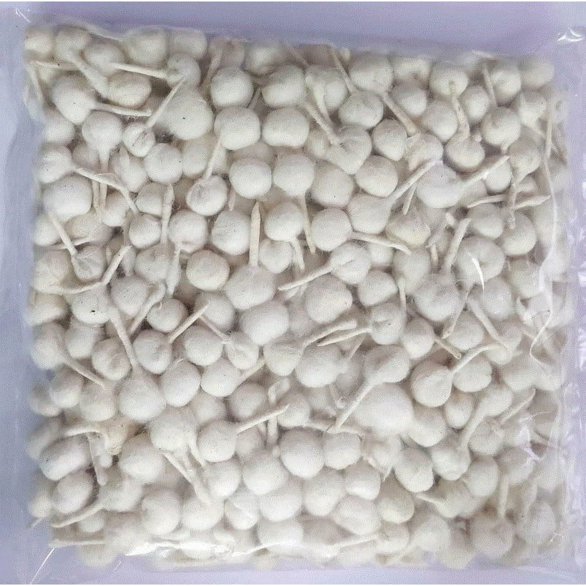 Cotton Pooja (Puja) Wick Baati, Round White Handmade Diya Wicks for Oil Lamp and Aarti, 1000 Count Pack