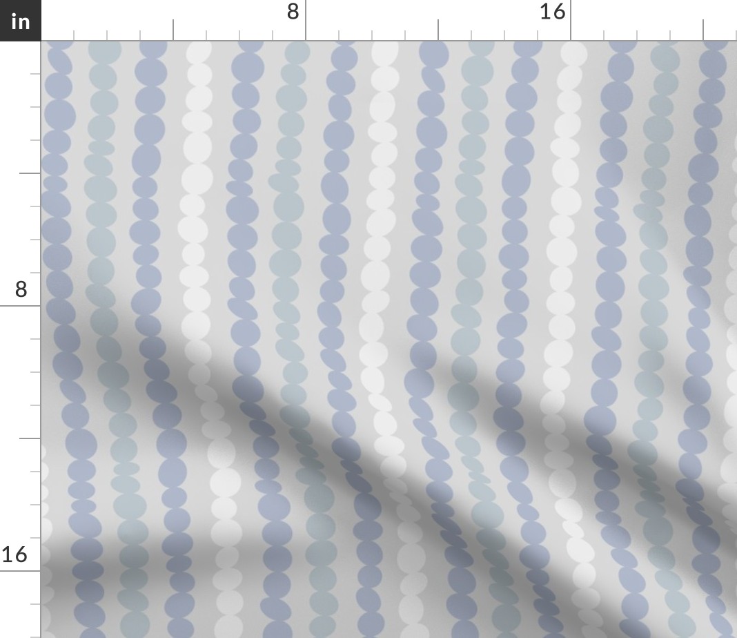 Cotton Poplin Fabric by the Yard Coastal Stripe River Rocks Blue Gray
