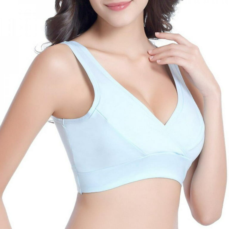 Wirefree Nursing Bra Cotton Breastfeeding Bras for Pregnant Women Breast  Sleep Underwear Large Size Mother Clothes Front Closer