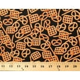 thumbnail image 1 of Cotton Pretzels Twists Sticks Grids Snaps Salty Food Snacks Kitchen Black Cotton Fabric Print by the Yard (gm-c2074-pretzel), 1 of 1