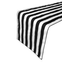 Cotton Print Table Runner 1 Inch Wide Stripes Black and White