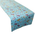 thumbnail image 1 of Cotton Print Table Runner Animal Print Puppies Chasing Ball and Bone Blue, 1 of 3