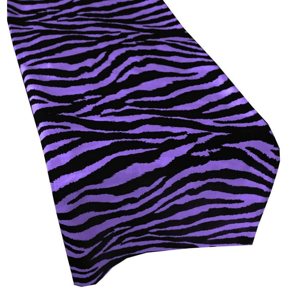Cotton Print Table Runner Animal Zebra Stripes Purple