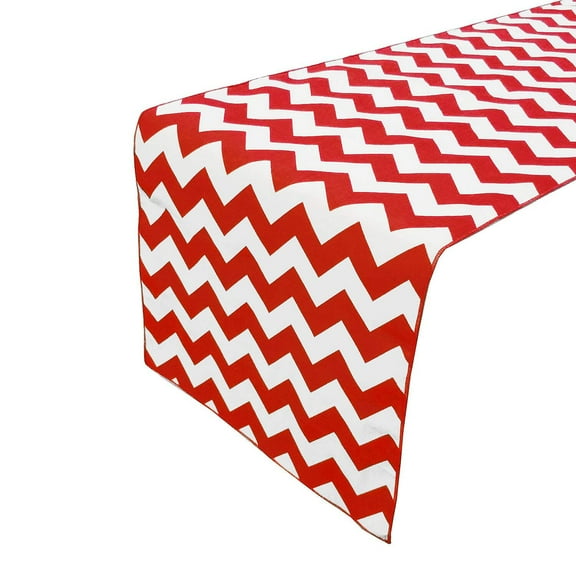 Cotton Print Table Runner Chevron Red