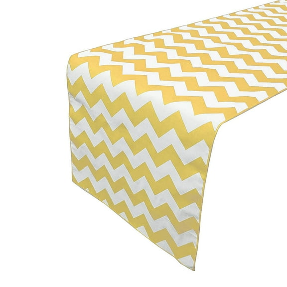 Cotton Print Table Runner Chevron Yellow