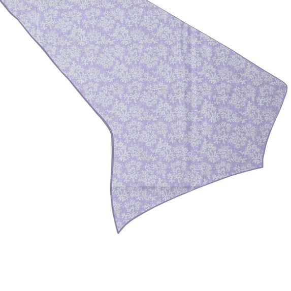 Cotton Print Table Runner Floral Botanic Flower-Pattern Lavender