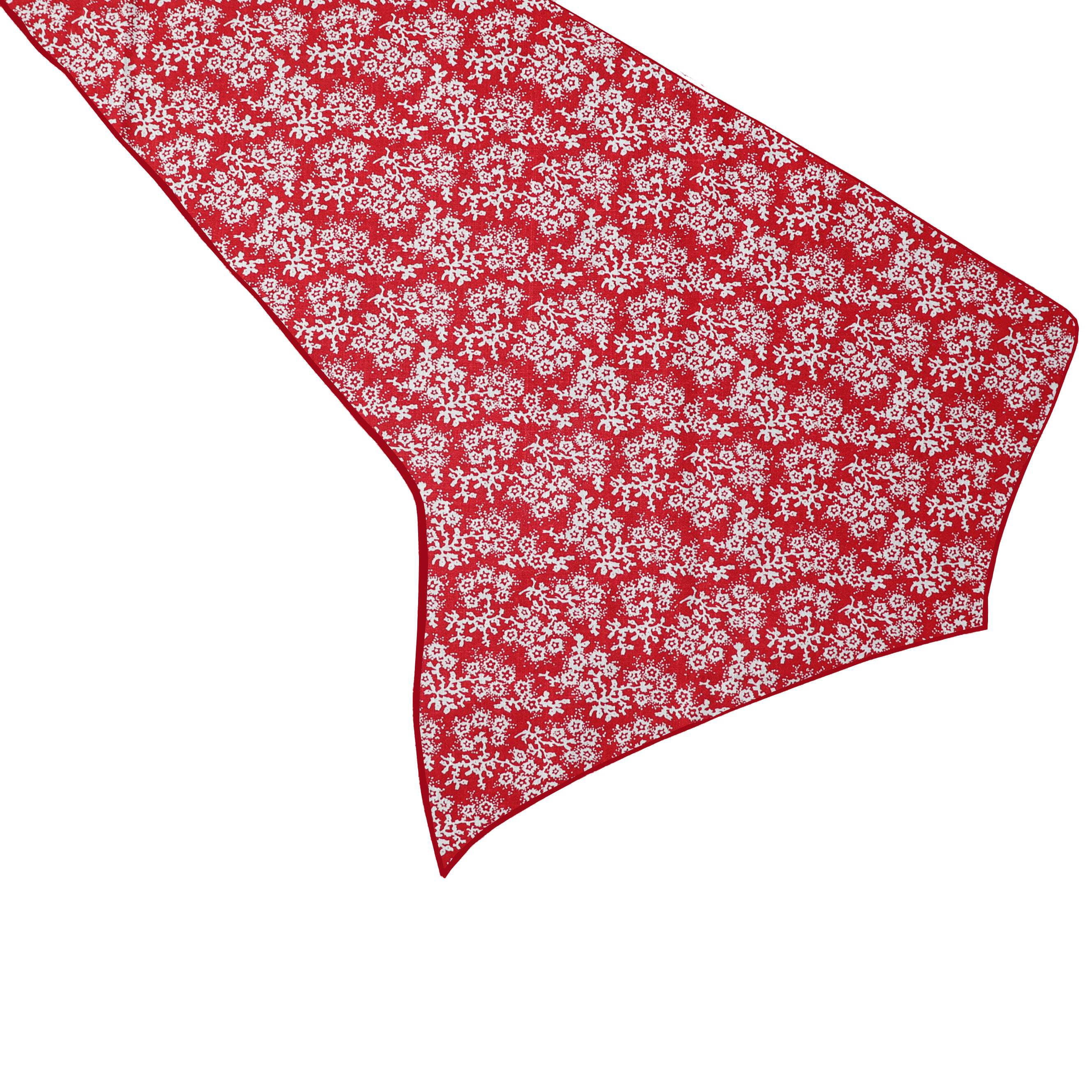 Cotton Print Table Runner Floral Botanic Flower-Pattern Red - Walmart.com