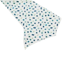 Cotton Print Table Runner Floral Butterfly Blue