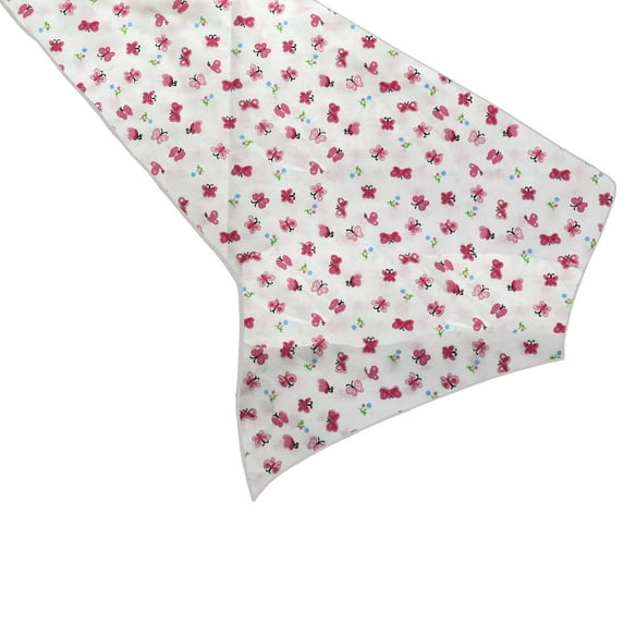 Cotton Print Table Runner Floral Butterfly Pink