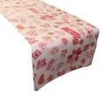 thumbnail image 1 of Cotton Print Table Runner Floral Quilting Pattern Flowers Hearts and Butterfly Red, 1 of 3