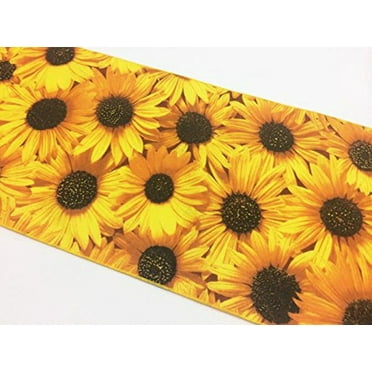Cotton Print Table Runner Floral Sunflowers Allover