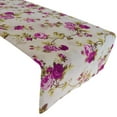 thumbnail image 1 of Cotton Print Table Runner Floral Vintage Flowers Magenta on White, 1 of 1