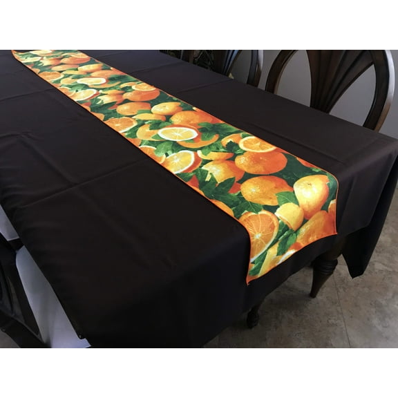 Cotton Print Table Runner Fruits Orange Slices