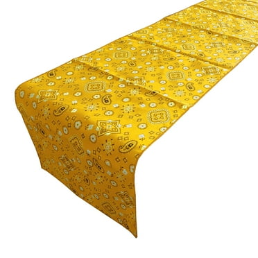 Cotton Print Table Runner Paisley Bandanna Yellow