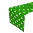 thumbnail image 1 of Cotton Print Table Runner Polka Dots White on Green, 1 of 1