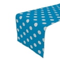 thumbnail image 1 of Cotton Print Table Runner Polka Dots White on Turquoise, 1 of 1
