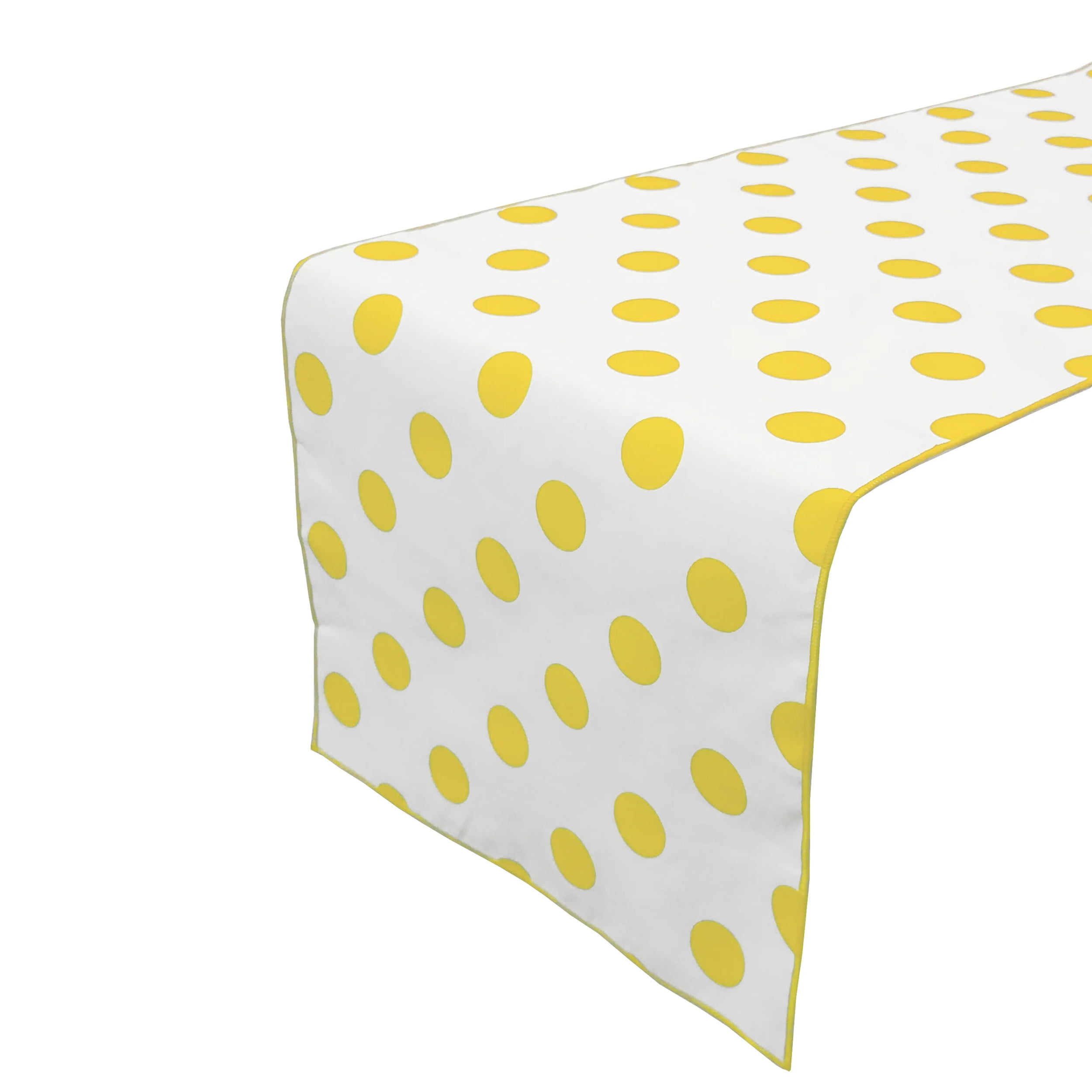 Cotton Print Table Runner Polka Dots Yellow on White Walmart