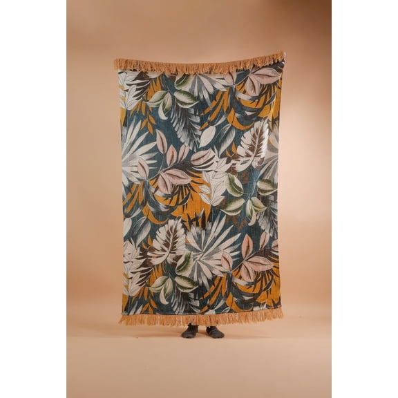 Cotton Printed Cotton Throw | Soft Cotton Throw | Organic Cotton Throw | Handwoven Cotton Throw | Cotton Throw Blanket | 50 x 70 inches