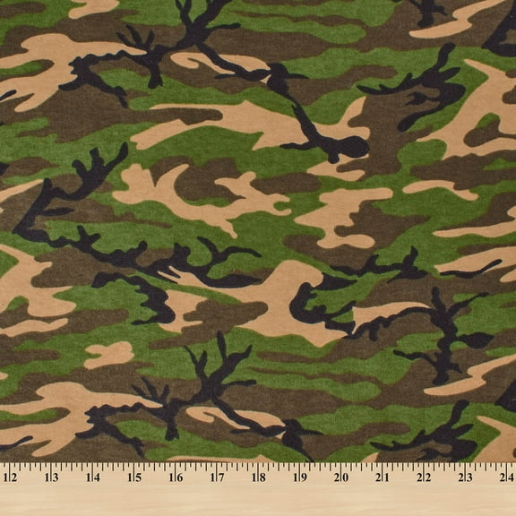 Cotton Printed Flannel Fabric 45" Wide Soft Warm Comfy By The Yard (Camo)