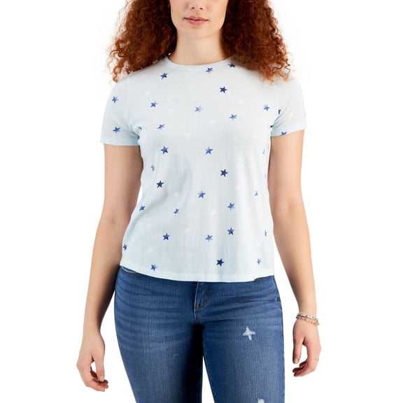 Cotton Printed T-Shirt Blue Stars M