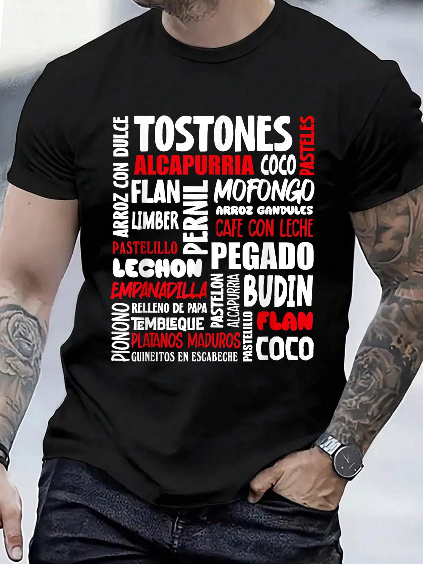 Cotton Puerto Rican Food Puerto Rico Foodie Chef T-Shirt Men's Casual ...