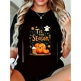 thumbnail image 1 of Cotton Pumpkin Spice Latte Graphic Tee Coffee T Shirt Tops Short Sleeve Round Neck Black S-5XL, 1 of 5