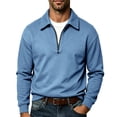 thumbnail image 1 of Cotton Quarter Zip Sweatshirt for Men Ghalytn Collared Long Sleeve Pullover - Casual Solid Top, 1 of 7