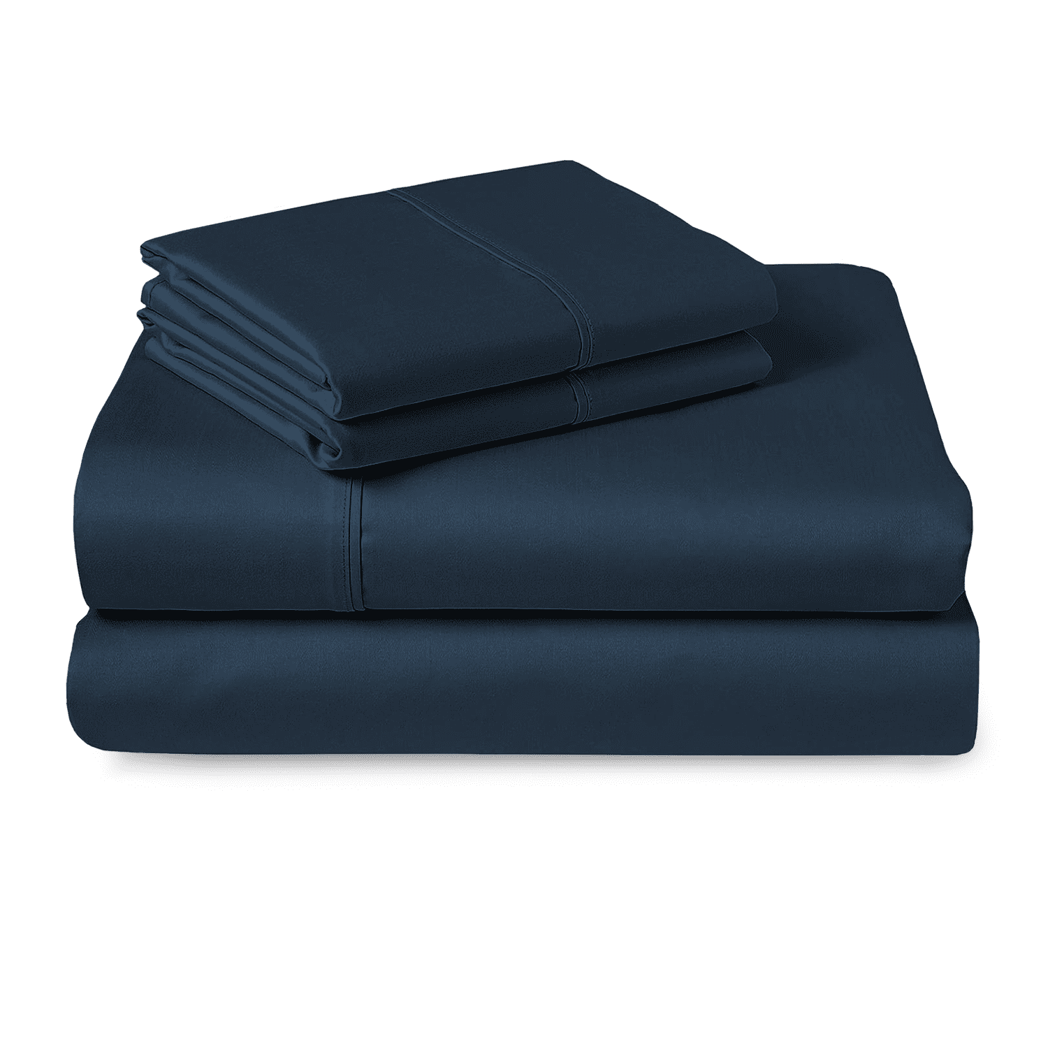 Cotton Queen Bed Sheet Set Navy Blue, 400 Thread Count Hotel Quality