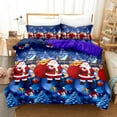 thumbnail image 1 of Cotton Queen Christmas Flannel Sheet Set | Deep Pocket Fitted Sheet, Holiday Sheets | Warm Bed Sheets | Pre-Shrunk & Anti-Pill Flannel Sheets Queen,Santa for Kids Teens Boys Girls Adult Room Decor, 1 of 6