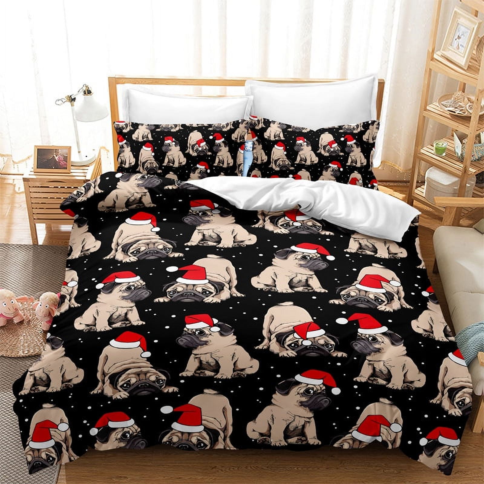 Cotton Queen Christmas Flannel Sheet Set Deep Pocket Fitted Sheet