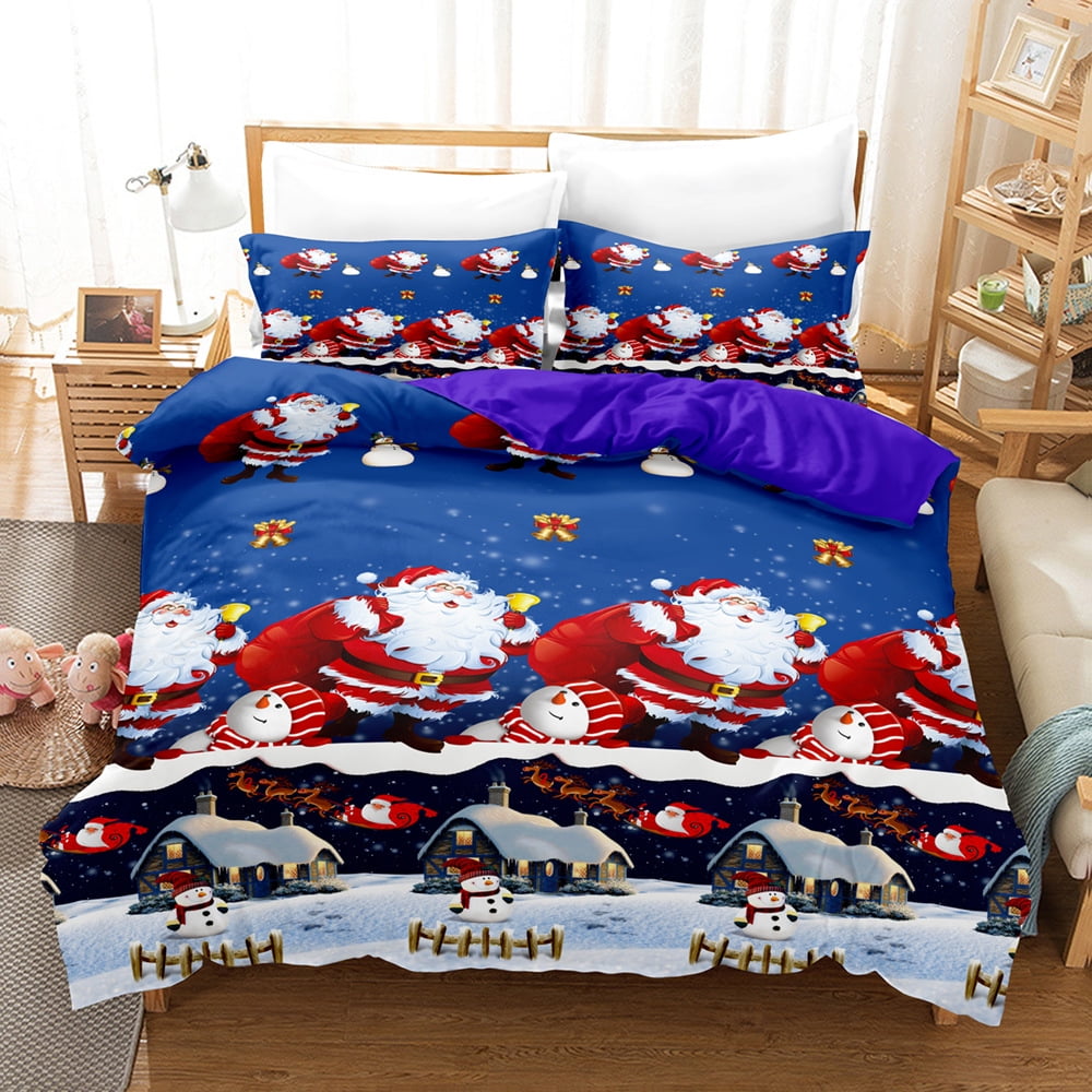 Cotton Queen Christmas Flannel Sheet Set Deep Pocket Fitted Sheet