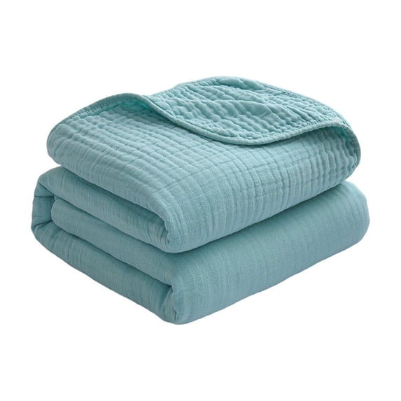 Cotton Quilt, 6-Layer Gauze Blanket for Summer Naps, Travel & Couch, Super Soft Breathable Cooling Throw Blanket for All Seasons, 47" X 59" Lightweight Quilt for Bed, Couch, Office
