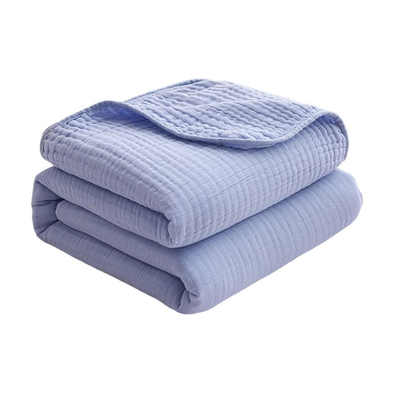 Cotton Quilt, 6-Layer Gauze Blanket for Summer Naps, Travel & Couch, Super Soft Breathable Cooling Throw Blanket for All Seasons, 47" X 59" Lightweight Quilt for Bed, Couch, Office