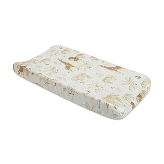 Cotton Quilted Changing Pad Cover - Kendi Animals