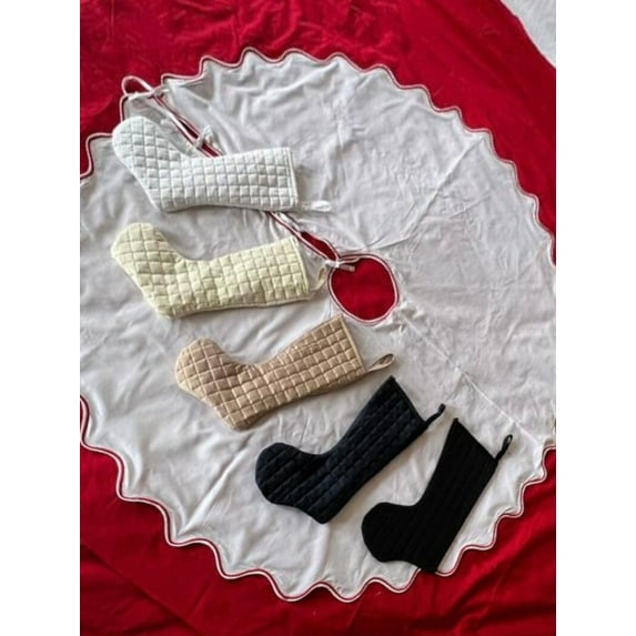 Cotton Quilted Christmas gift bag decorative socks with Hanging Loops in different colors