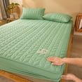 Cotton Quilted Fitted Mattress Cover Solid Color Soy Fibre Fitted Sheet