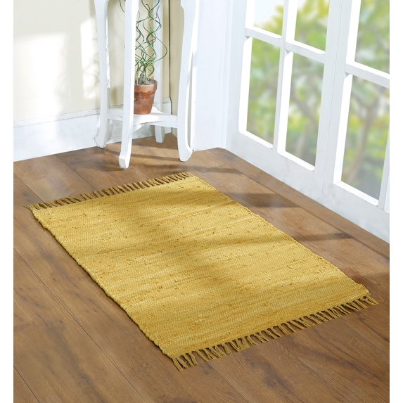 Cotton Rag Rug 24x36'' | 2x3' Multicolor Area Rugs- Hand Woven Washable & Reversible for Living Room Kitchen Entryway Throw Rug with Tassel