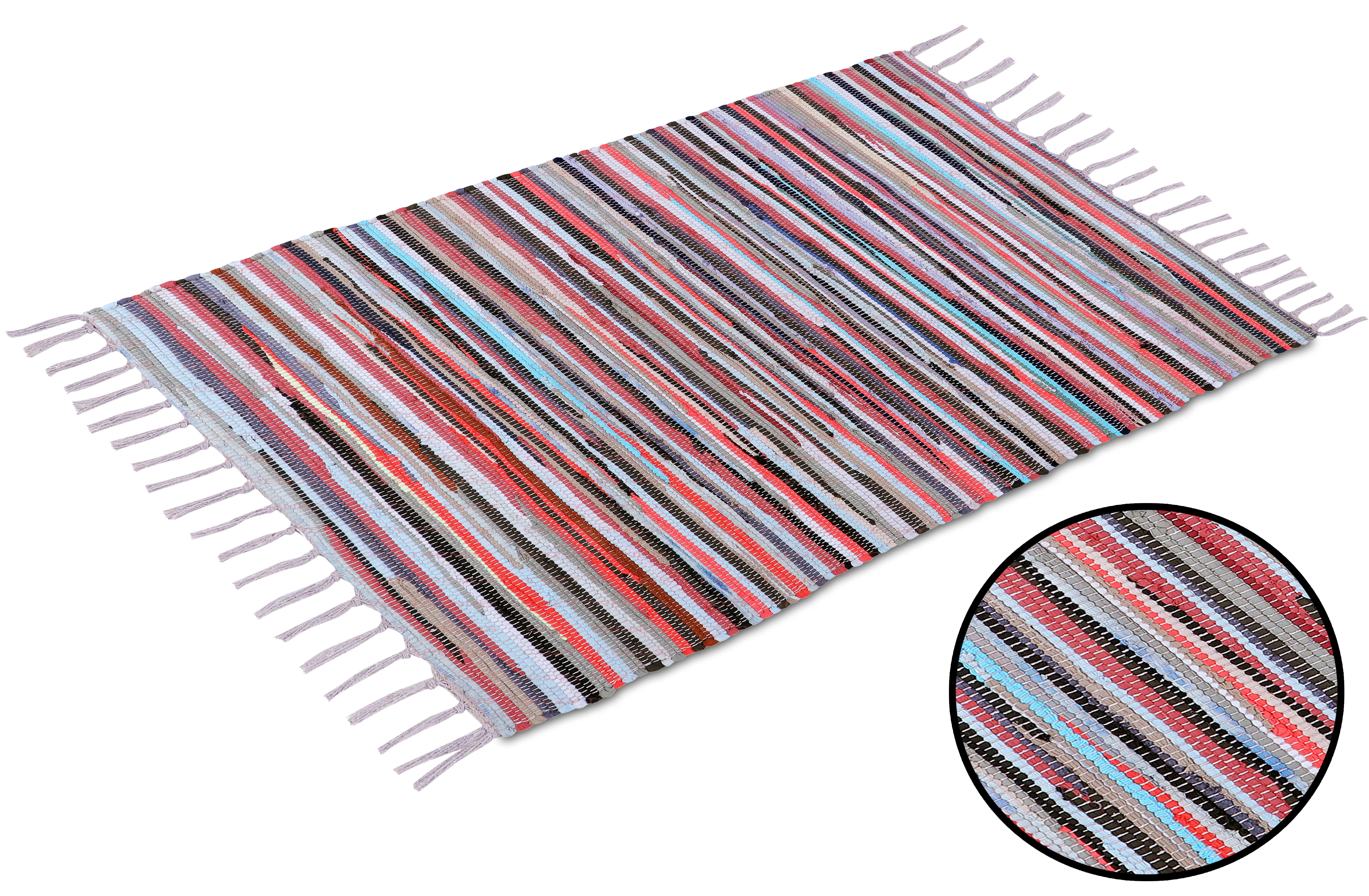 Rug Multicolour Rag Rug Cotton Rag Rug 36''x60'- 3’x5' - Multicolor Chindi Rug - Hand Woven ...